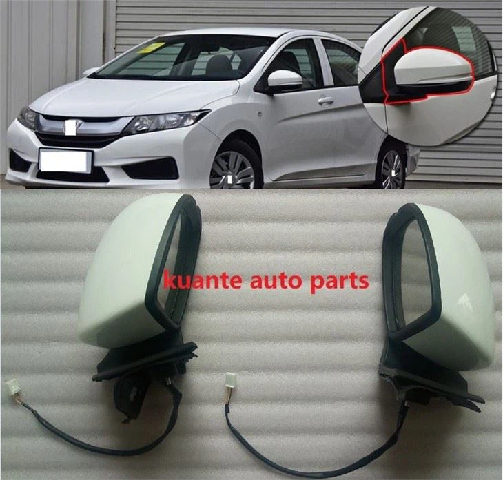 أفضل قيمة 3pin أبيض الجانبي الجانبي مرايا استبدال Honda City 2014-2017